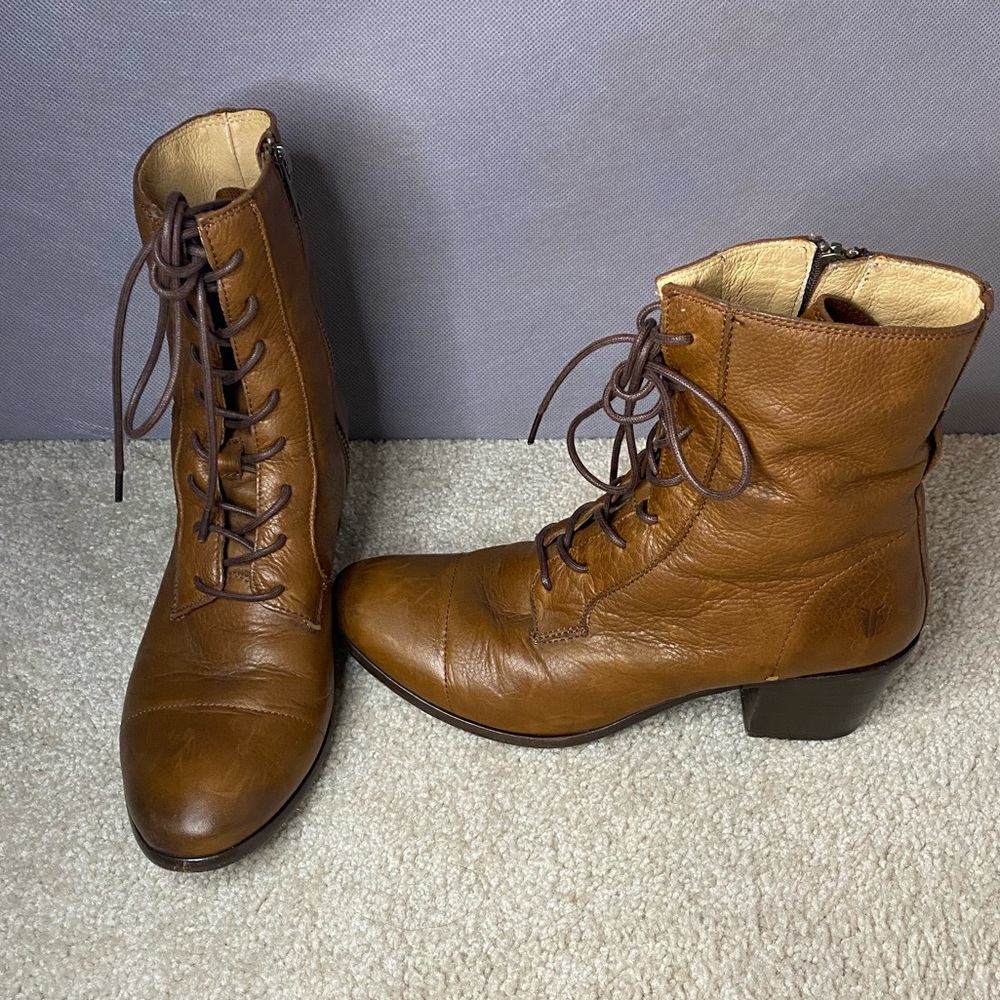 Frye Courtney Boots in Cognac